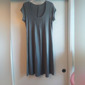 Athleta Super Soft Knit Midi Shirt Dress Gray Blue Size XLT Tall Athleisure